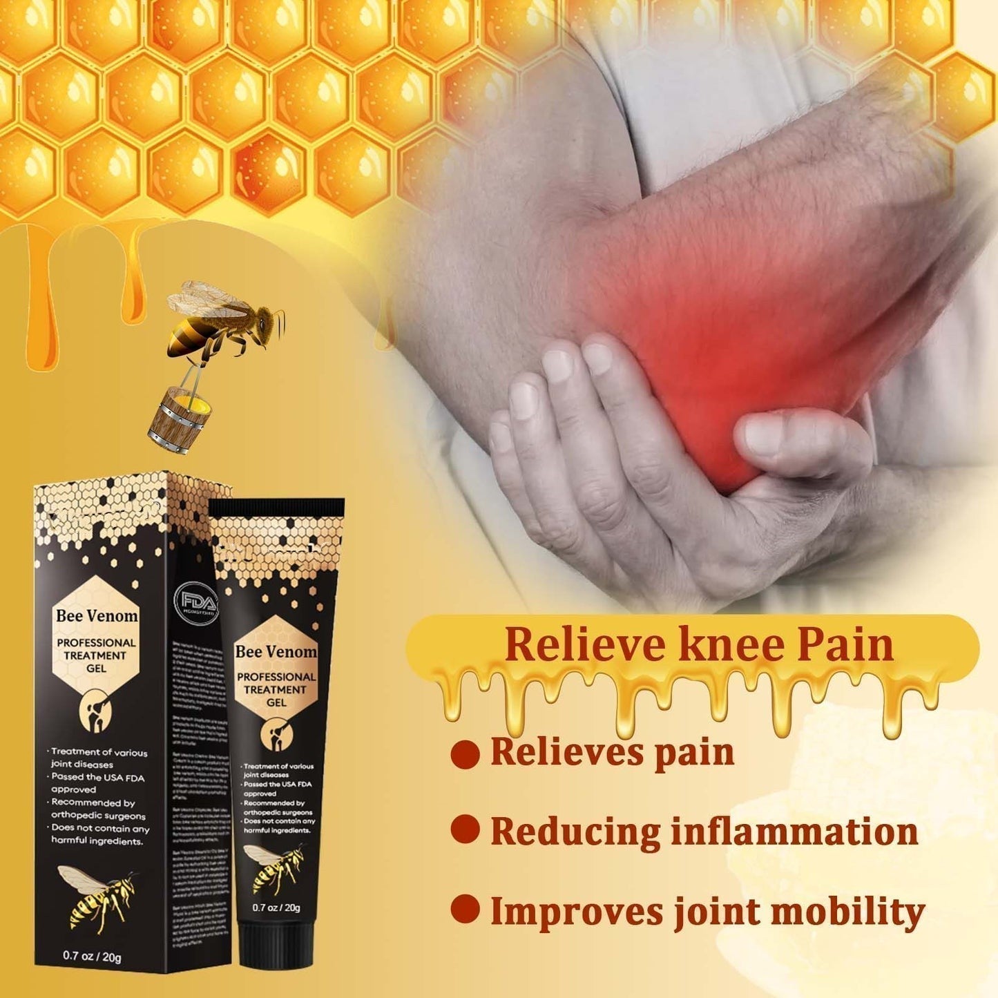 🐝 Seurico™ New Zealand Bee Venom Joint Relief Gel(New Zealand Bee Extract - Specializes in the treatment of orthopedic conditions and arthritic pain)